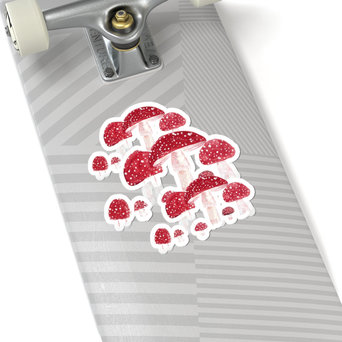 Red Toadstool Mushroom Sticker — Watercolor Fungi Kiss-Cut Decal