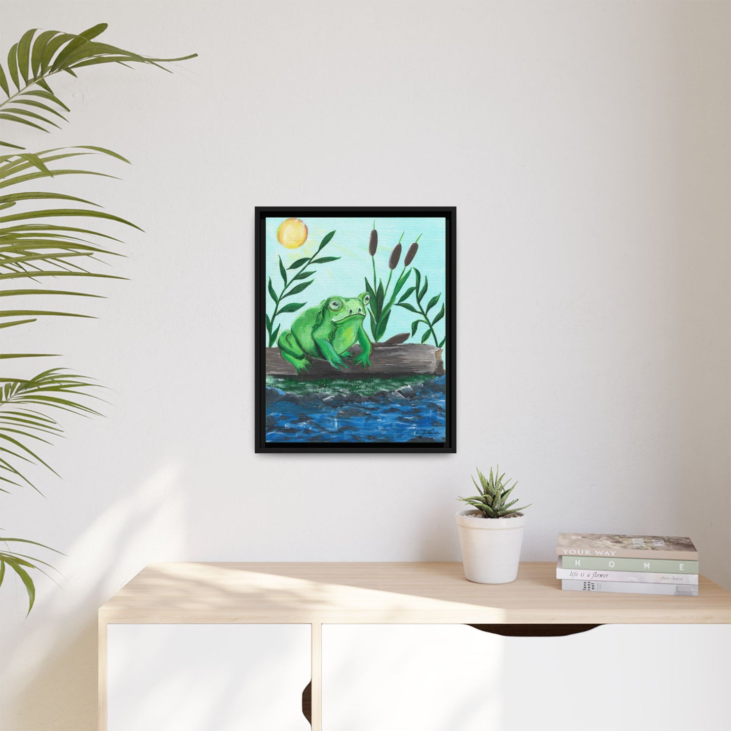 Canvas Print - Froggy! Waiting on Log