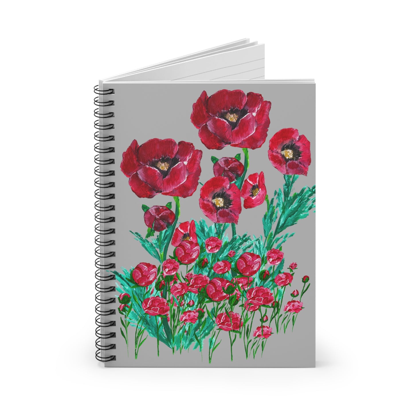 Floral Spiral Notebook - Ruled Lines | Aesthetic Journal for Note-taking, Doodling, Gifts, Study Organizer, Floral Art