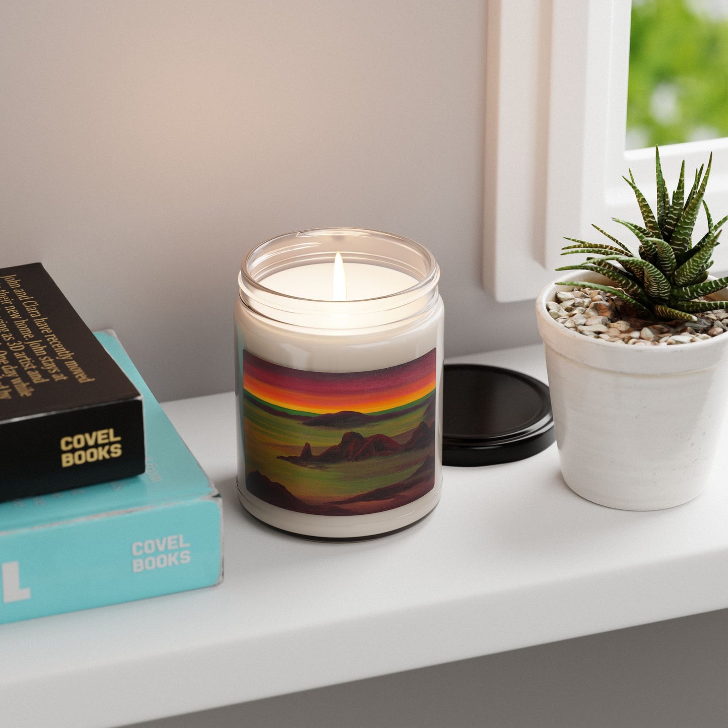 Cosmic Desert Sunrise Candle 9oz | Soy Wax Cotton Wick, Original Art