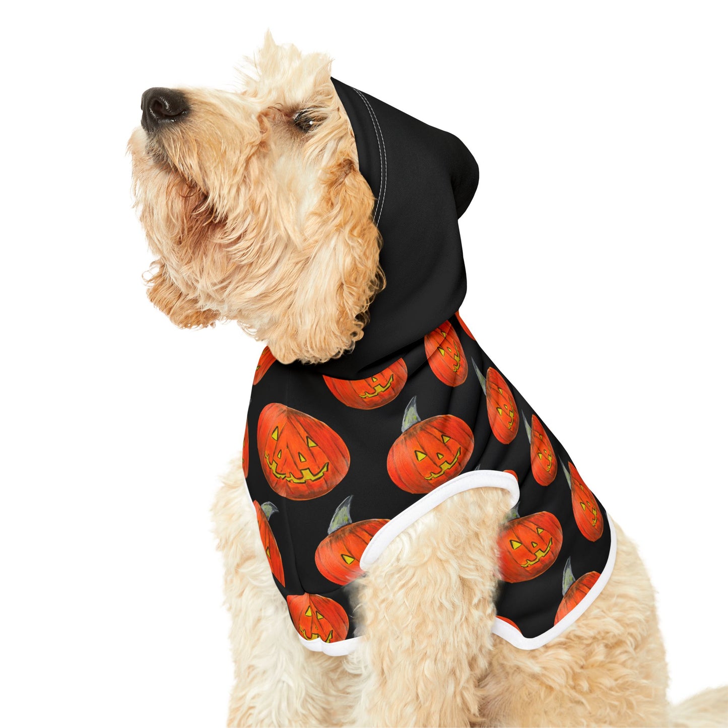 Halloween Pet Hoodie, Pumpkin Dog Outfit, Cozy Dog Apparel, Holiday Pet Wear, Autumn Dog Clothing