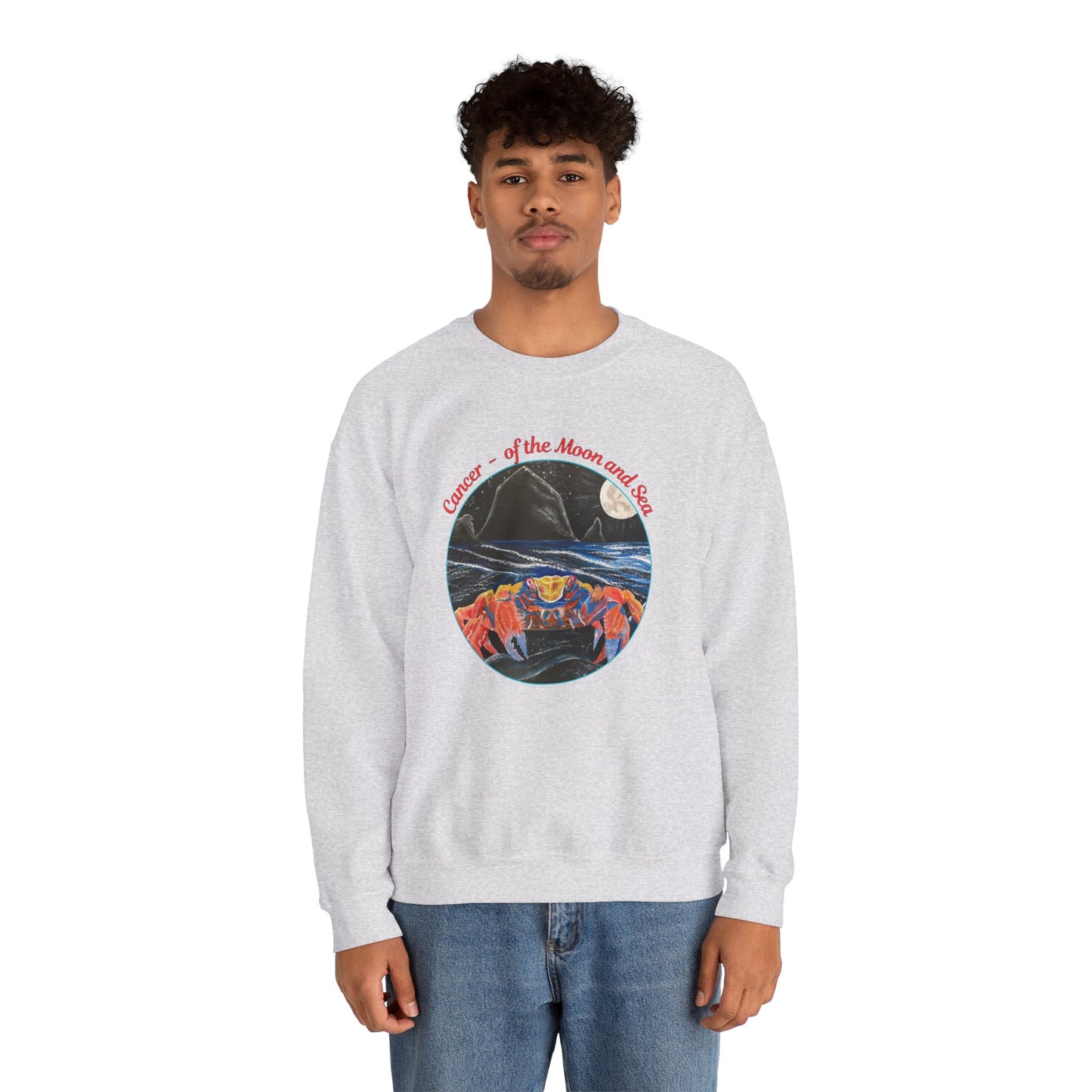 Cancer of the Moon and Sea Crewneck - Sweatshirt Inspirational and Colorful