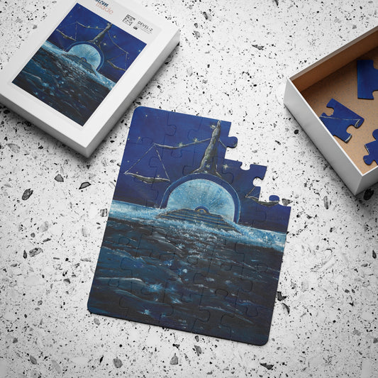 Kids' Puzzle, Libra Zodiac 30-Piece Jigsaw Puzzle, Scales Balance Harmony, Children's Educational Toy, Astrology Gift, Birthday Present