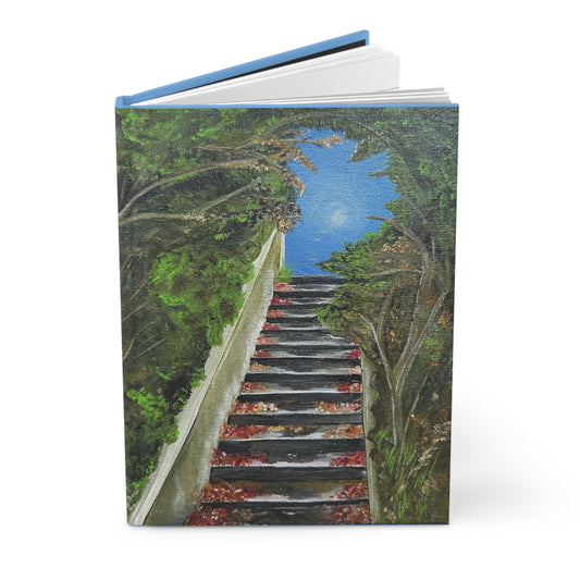 A path from the Sea Hardcover Journal - Acrylic Art, Matte Hardcover Notebook, Future Portal Diary, Ocean Theme Book, Gift for Writers