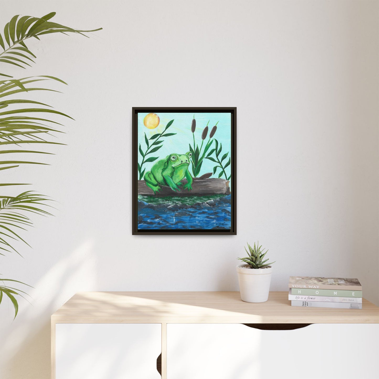 Canvas Print - Froggy! Waiting on Log