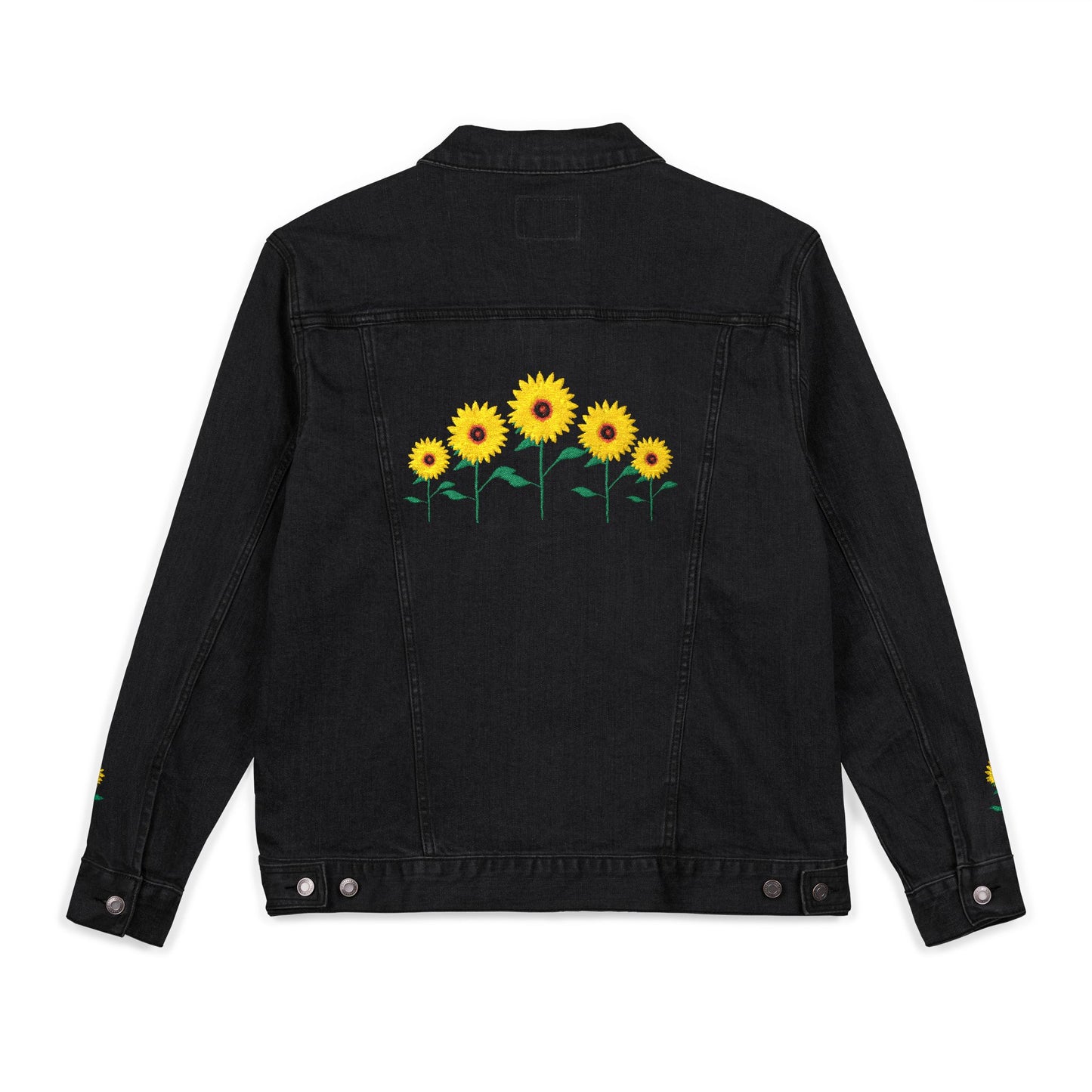 Sunflowers Embroidered Denim Jacket