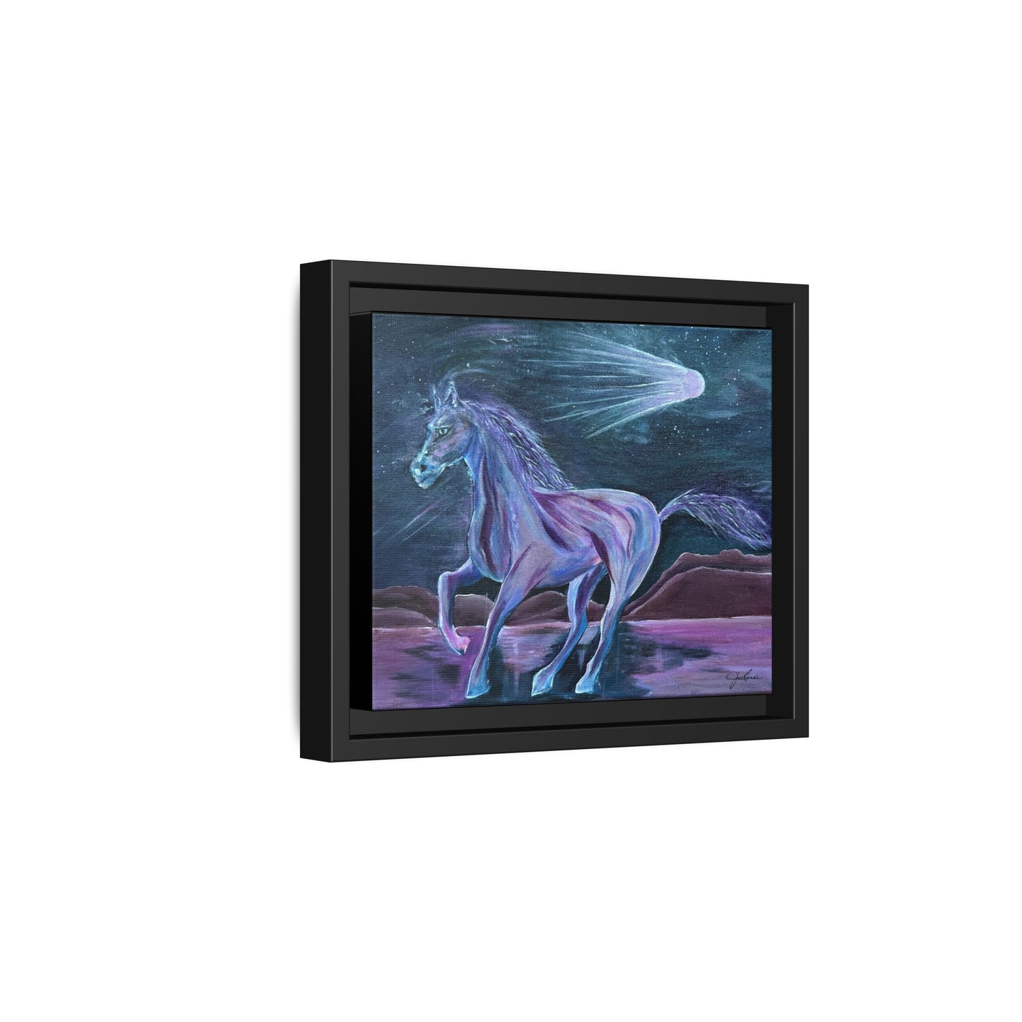 Canvas Print, Purple Horse and Comet, I Want To See You Glow, Framed Wall Art, Ethereal Art, Acrylic Art, Matte Canvas Print, Multi-color,