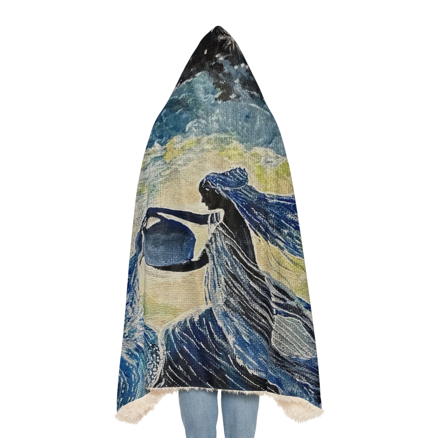 Aquarian Goddess Water Bear Hooded Blanket | Astrology Aquarius Cosmic Throw