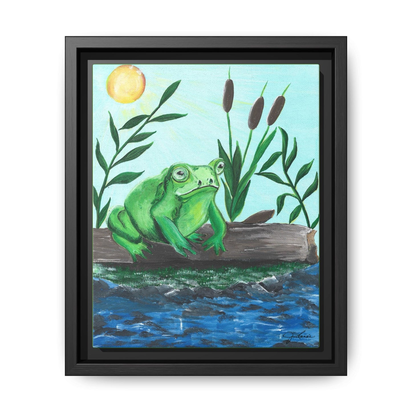 Canvas Print - Froggy! Waiting on Log