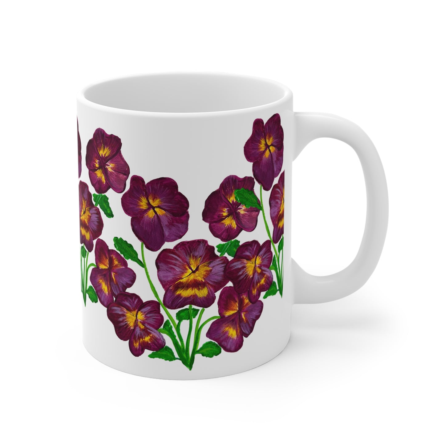 Pansies! Original Art Ceramic Mug 11 oz