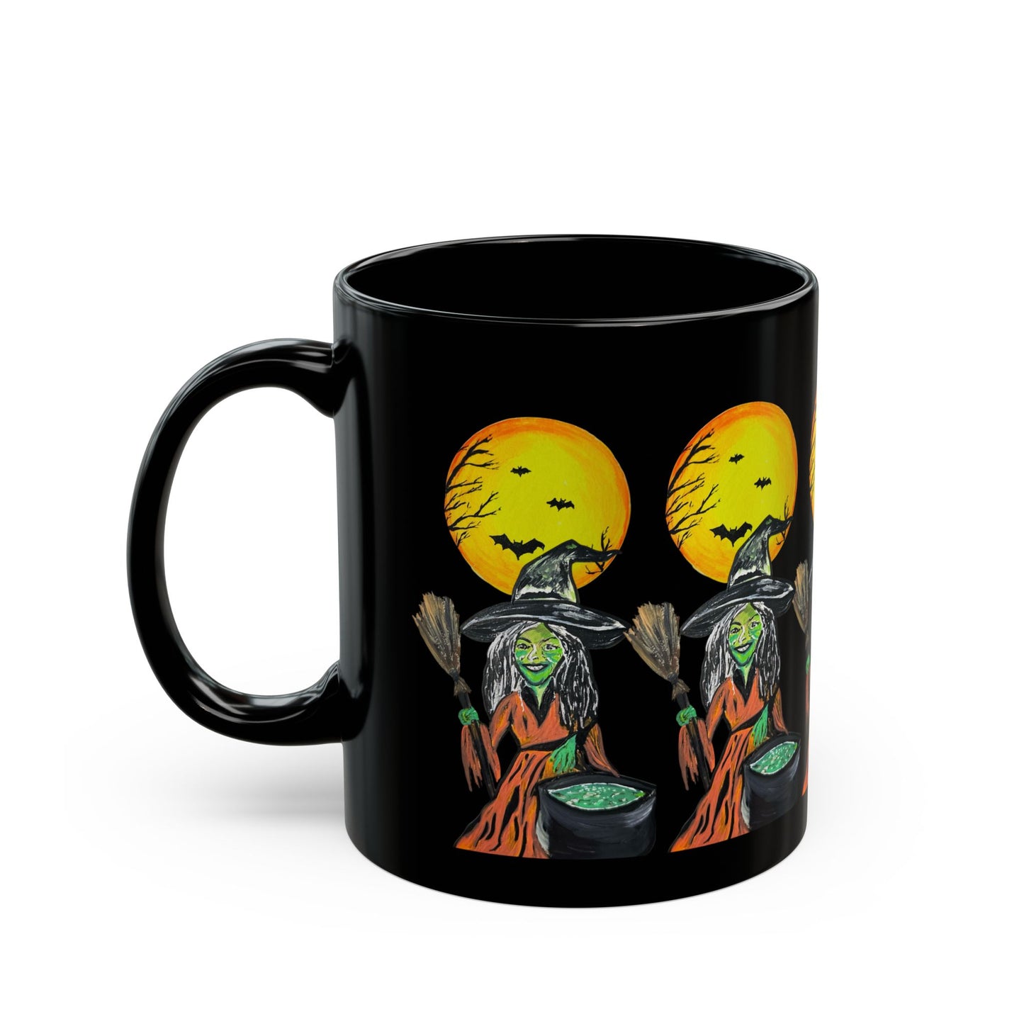 Halloween Witchy Mug, Spooky Black Coffee Cup, 11oz, 15oz, Halloween Decor, Halloween Gift, Witch Mug