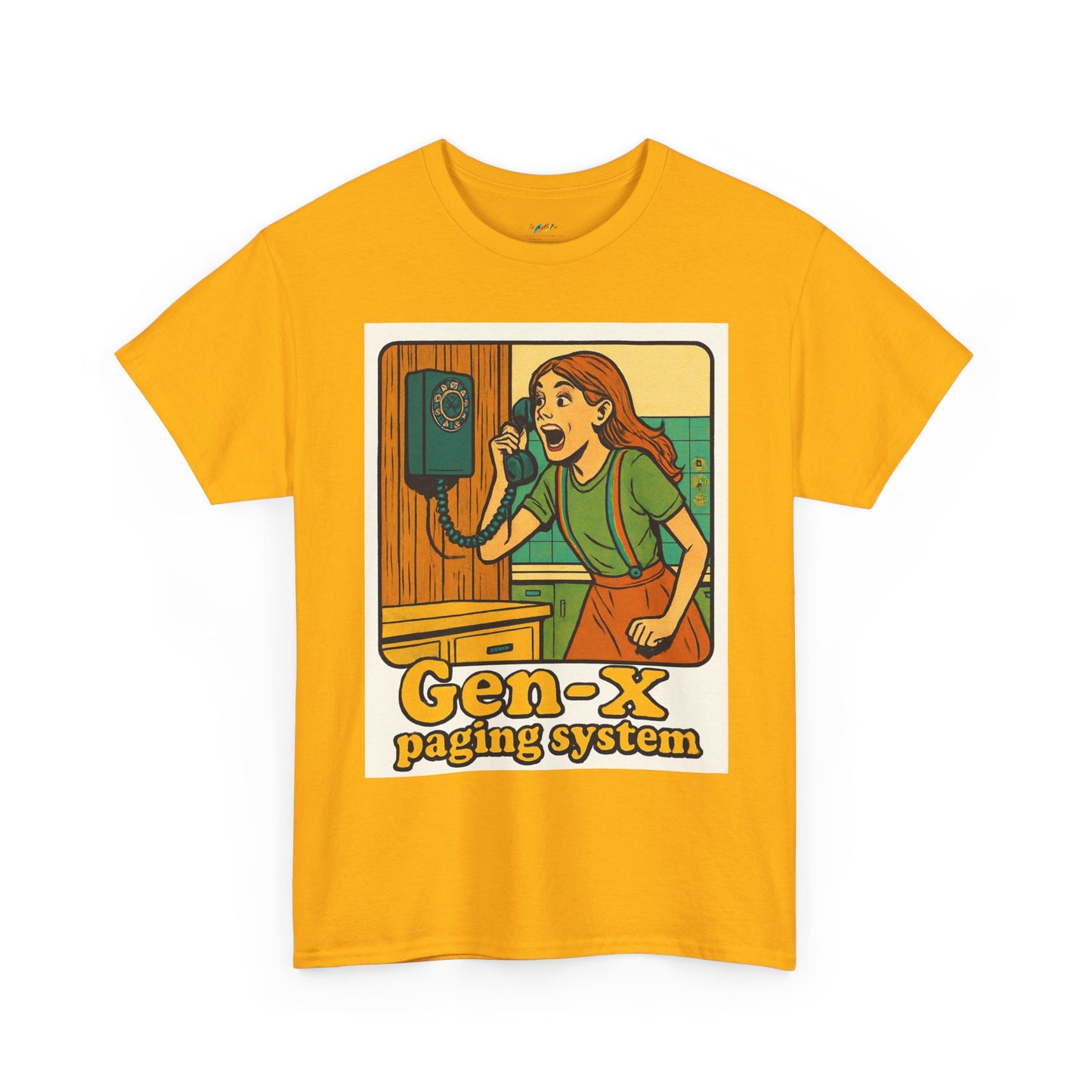 Gen-X Paging System Tee - Nostalgic Unisex Heavy Cotton T-Shirt, Retro Gift for Gen X, 80s Apparel, Vintage Vibe, Fun Casual Wear