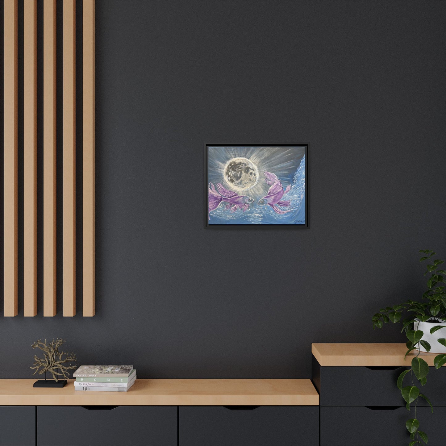 'Moonlit Pisces' Framed Canvas Print