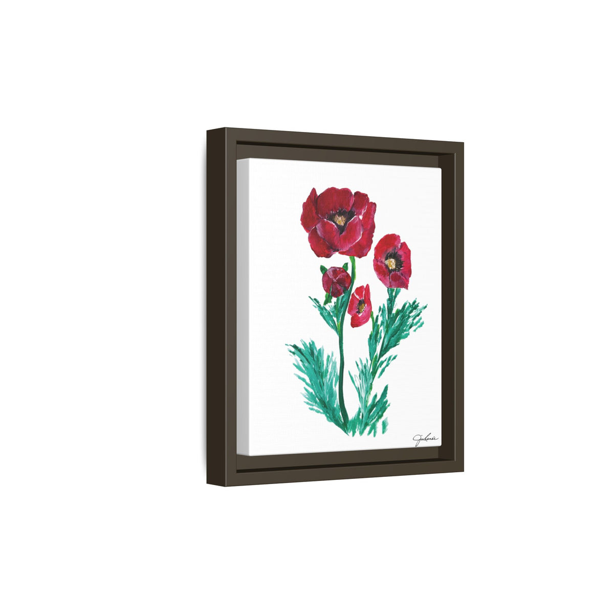 Canvas Print, Poppies - Framed Wall Art, Matte Canvas Decor, Multi-color Poppies Artwork, Floral Home Decor, Botanical Wall Hanging, Gift