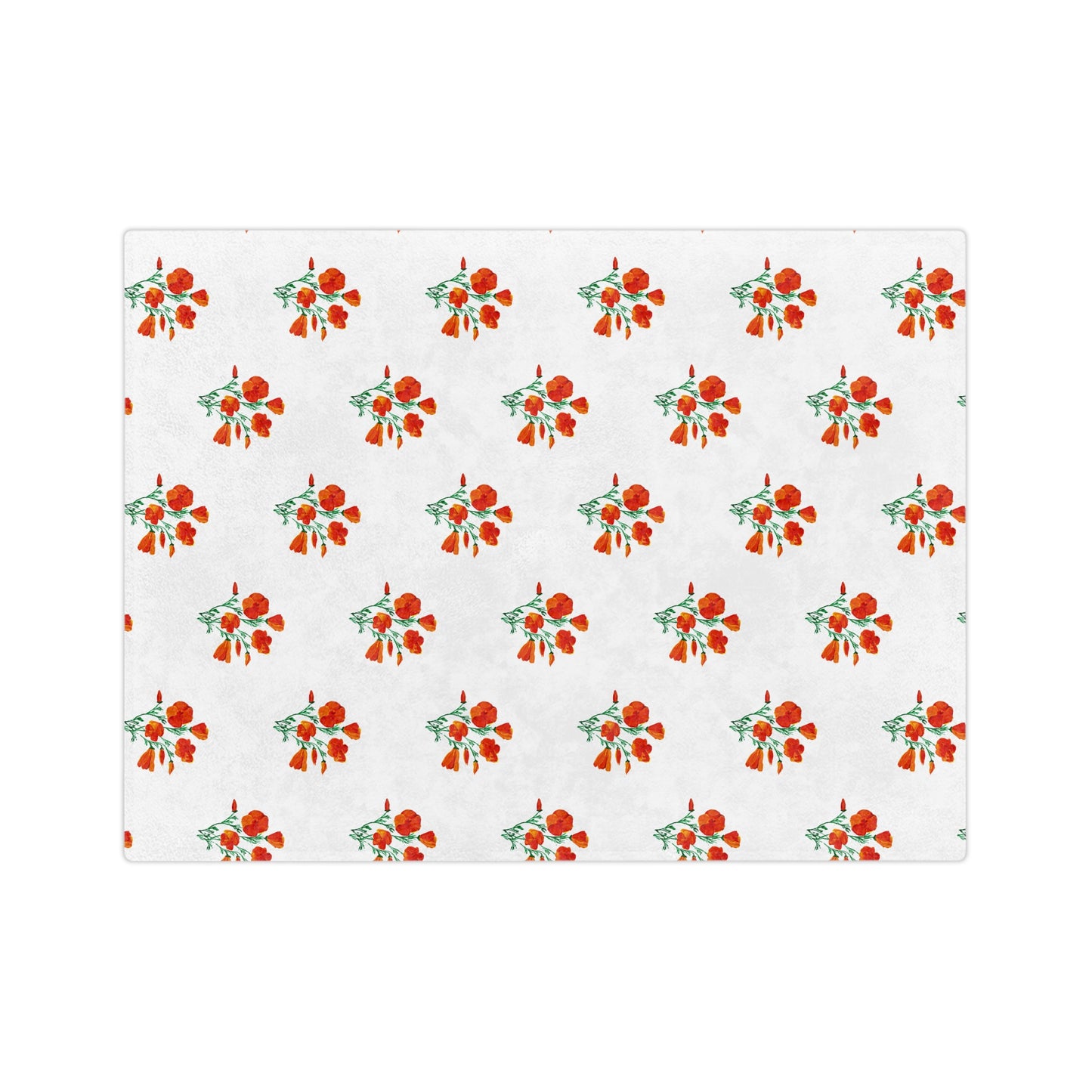 Chic Floral Blanket, painted California Poppies, Cozy Home Decor, Soft Throw Blanket, Ideal Gift, Living Room Accent, Spring Decor