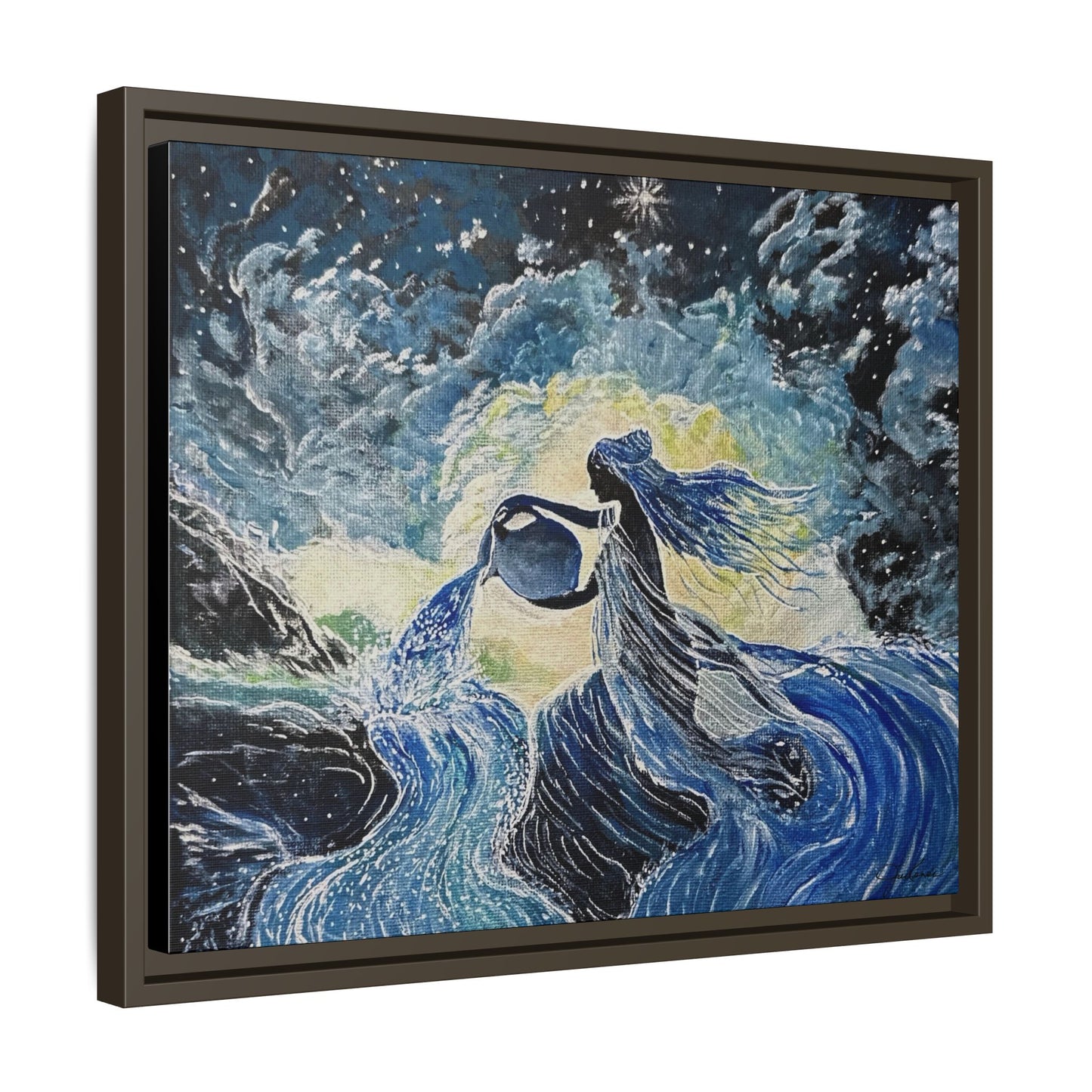 'Ethereal Aquarius' Framed Canvas Print