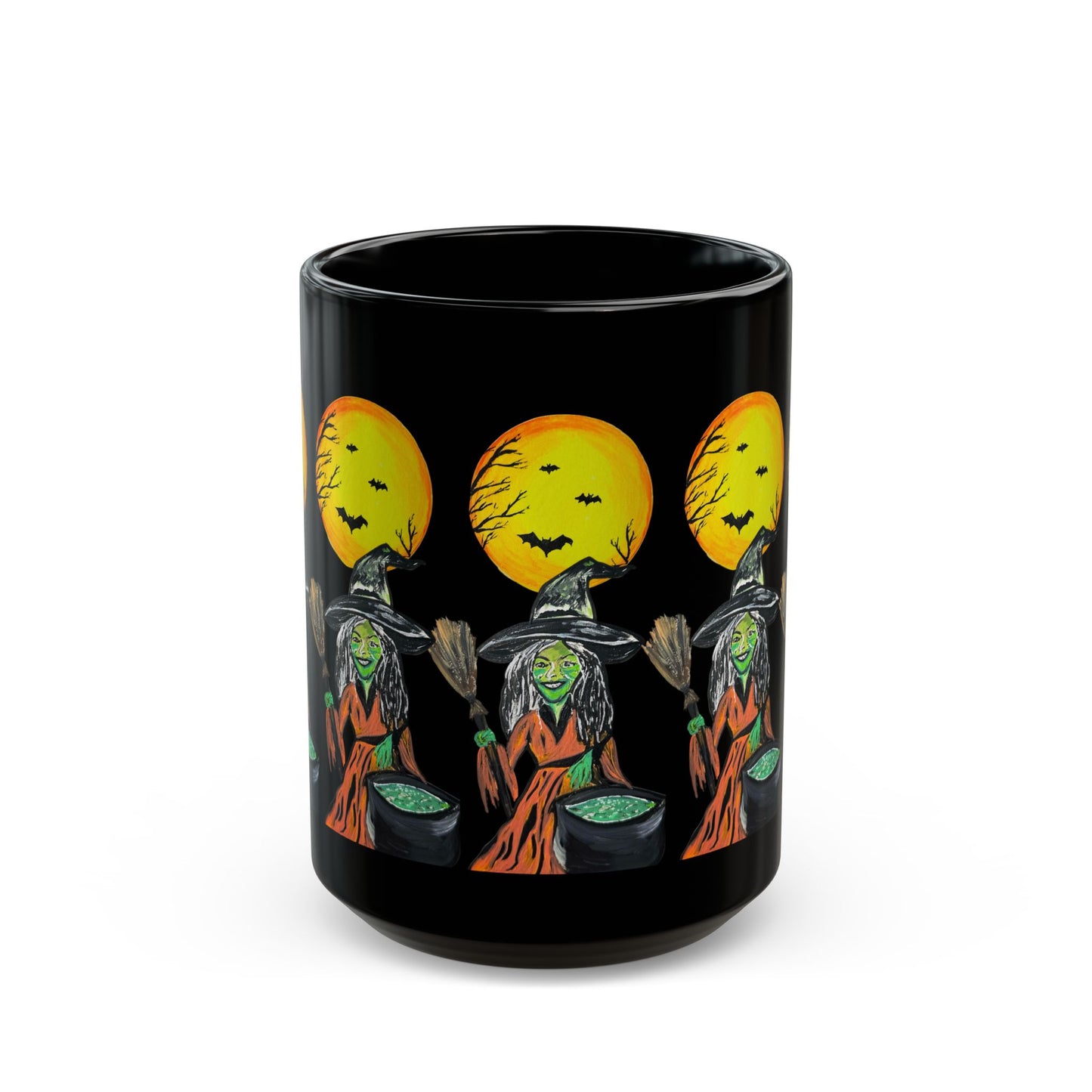 Halloween Witchy Mug, Spooky Black Coffee Cup, 11oz, 15oz, Halloween Decor, Halloween Gift, Witch Mug
