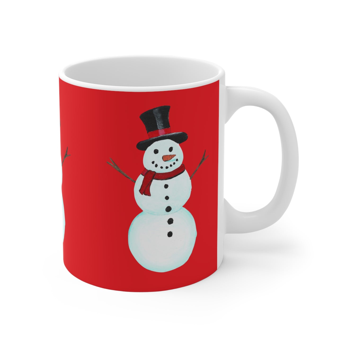 Festive Snowman Mug - Holiday Gift for Hot Cocoa Lovers, Christmas Decor, Winter Cheer, Cute Ceramic Cup