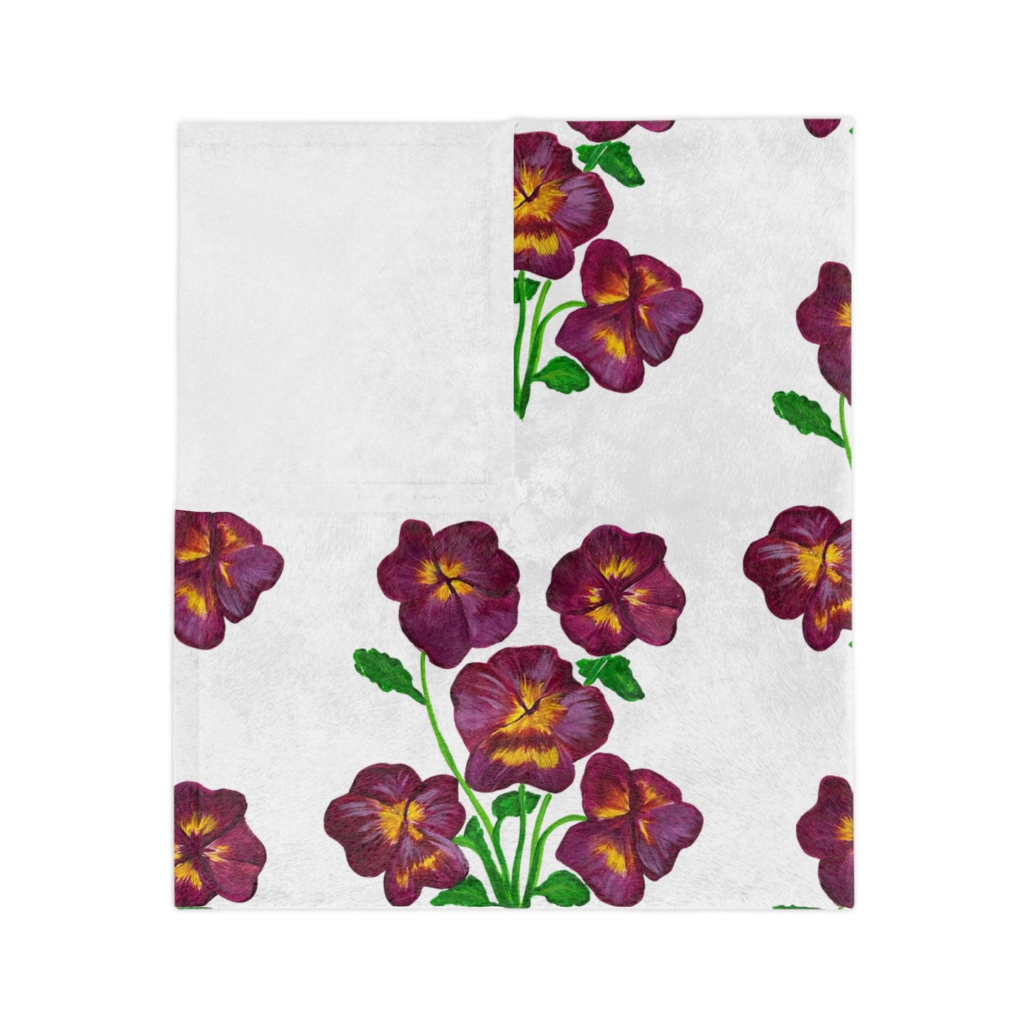 Chic Floral Blanket, painted pansies, Cozy Home Decor, Soft Throw Blanket, Ideal Gift for Women, Living Room Accent, Spring Decor