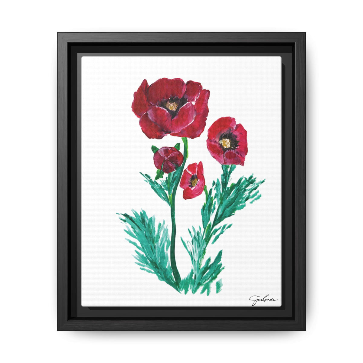 Canvas Print, Poppies - Framed Wall Art, Matte Canvas Decor, Multi-color Poppies Artwork, Floral Home Decor, Botanical Wall Hanging, Gift