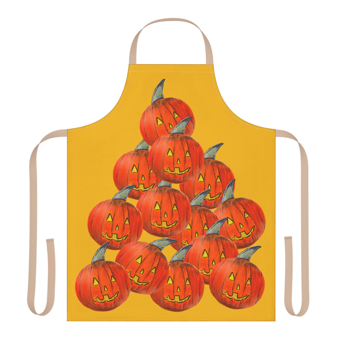 Stacked Jack-o'-Lanterns Apron | Halloween Pumpkin Kitchen Apron