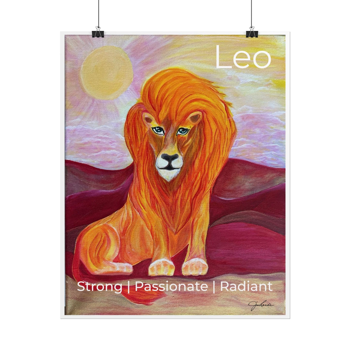 Majestic Leo the Lion Rolled Poster | Sunlit Savanna Animal Art Print