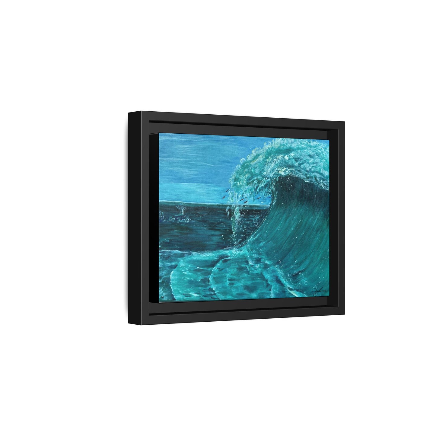 Colorful Wave at Sea Framed Canvas Print | Matte Canvas Artwork