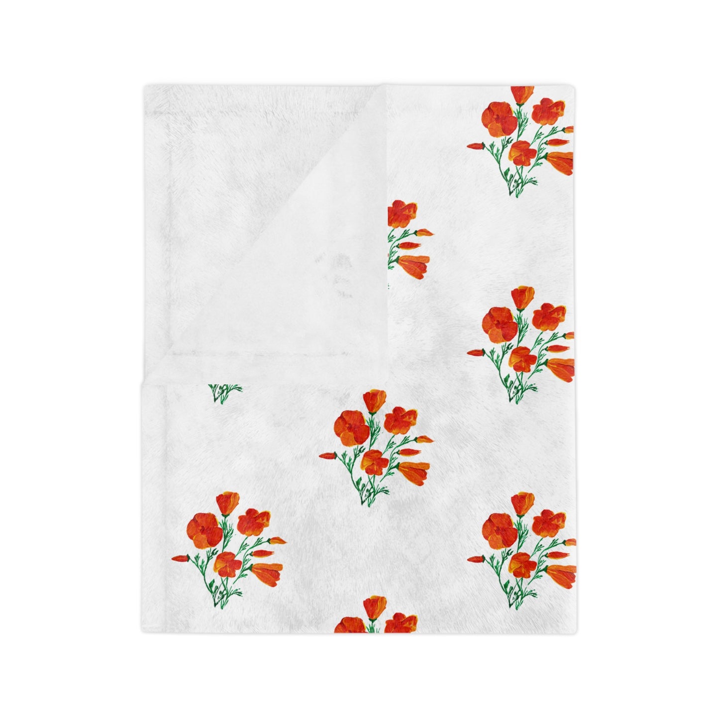 Chic Floral Blanket, painted California Poppies, Cozy Home Decor, Soft Throw Blanket, Ideal Gift, Living Room Accent, Spring Decor