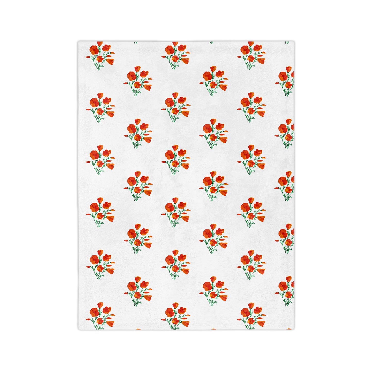 Chic Floral Blanket, painted California Poppies, Cozy Home Decor, Soft Throw Blanket, Ideal Gift, Living Room Accent, Spring Decor
