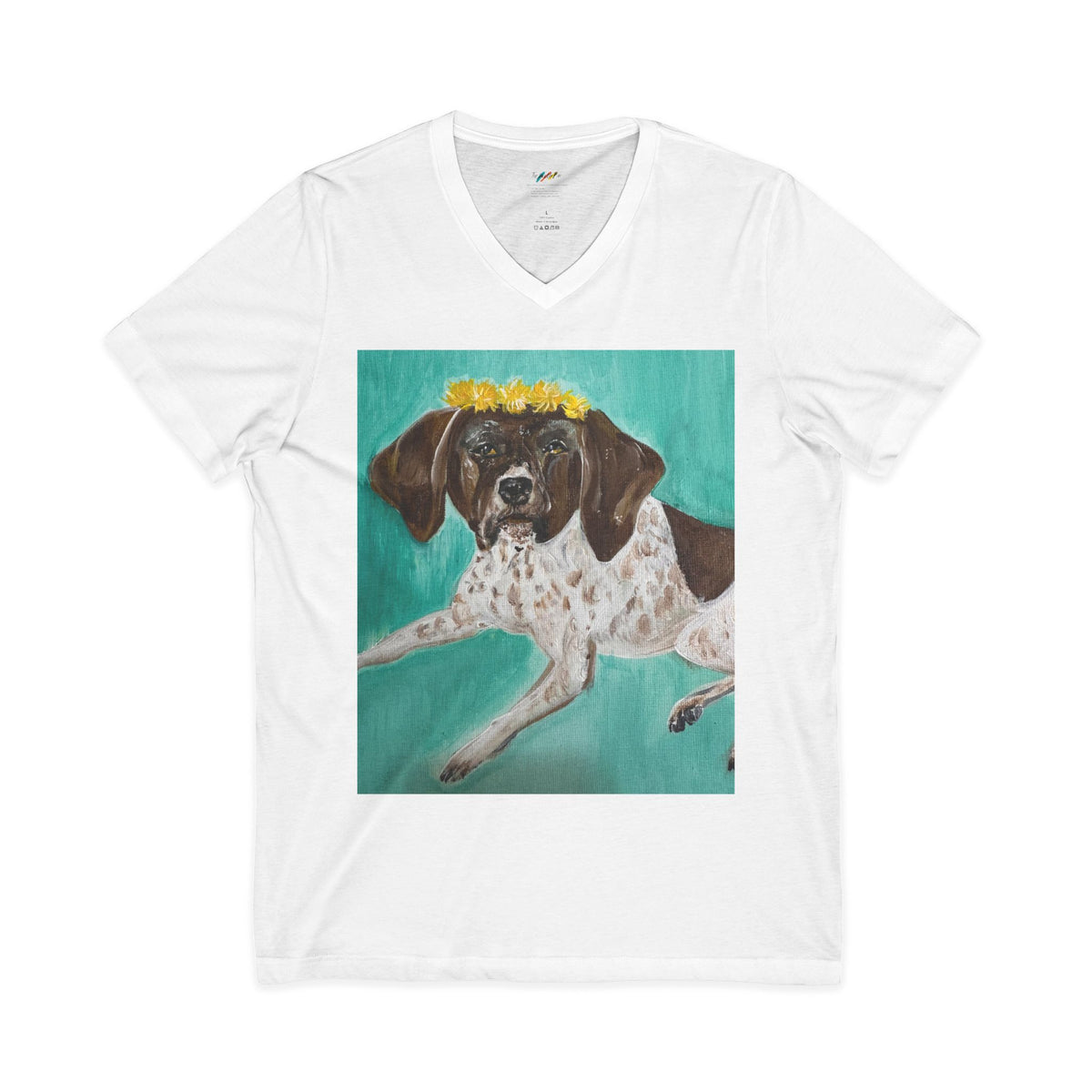 German Shorthair Pointer with Flower Crown T-Shirt | Dog Portrait Tee