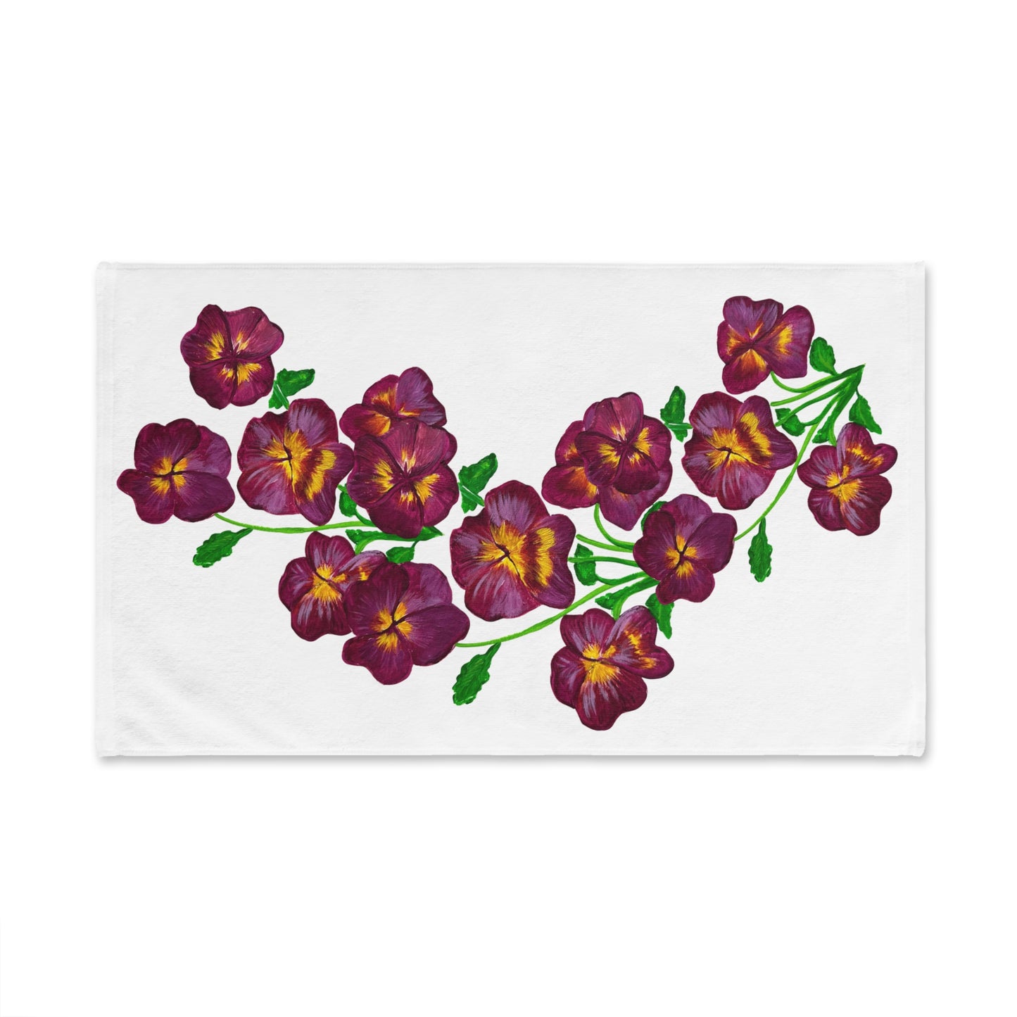 Floral Hand Towel with Vibrant Pansies, Kitchen Decor, Gift for Her, Bathroom Accessory, Spring Decor, Perfect for Housewarming