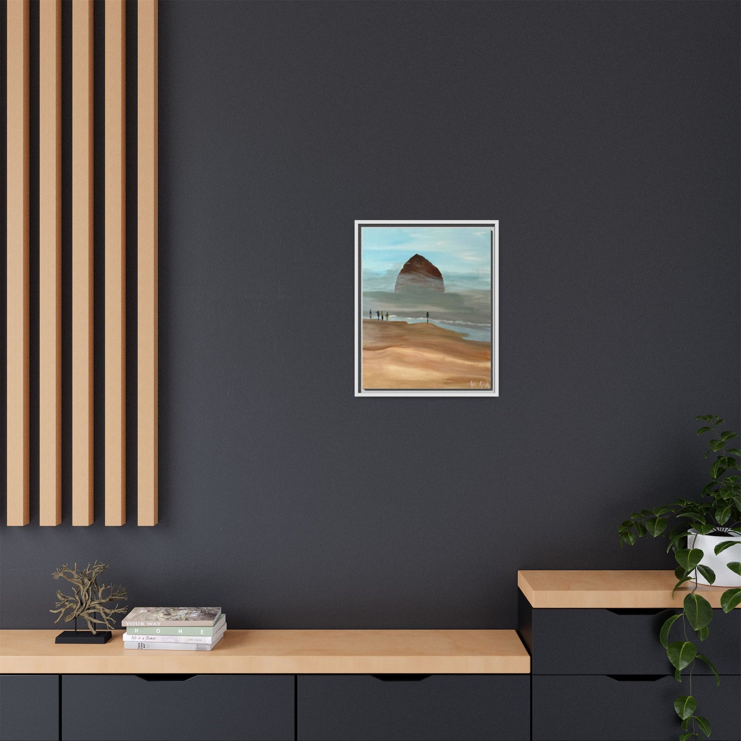 Fog Burning Off Haystack RockCanvas Print, Coastal Seascape Artwork, Pacific Northwest Wall Decor,, Haystack Rock Fog Art