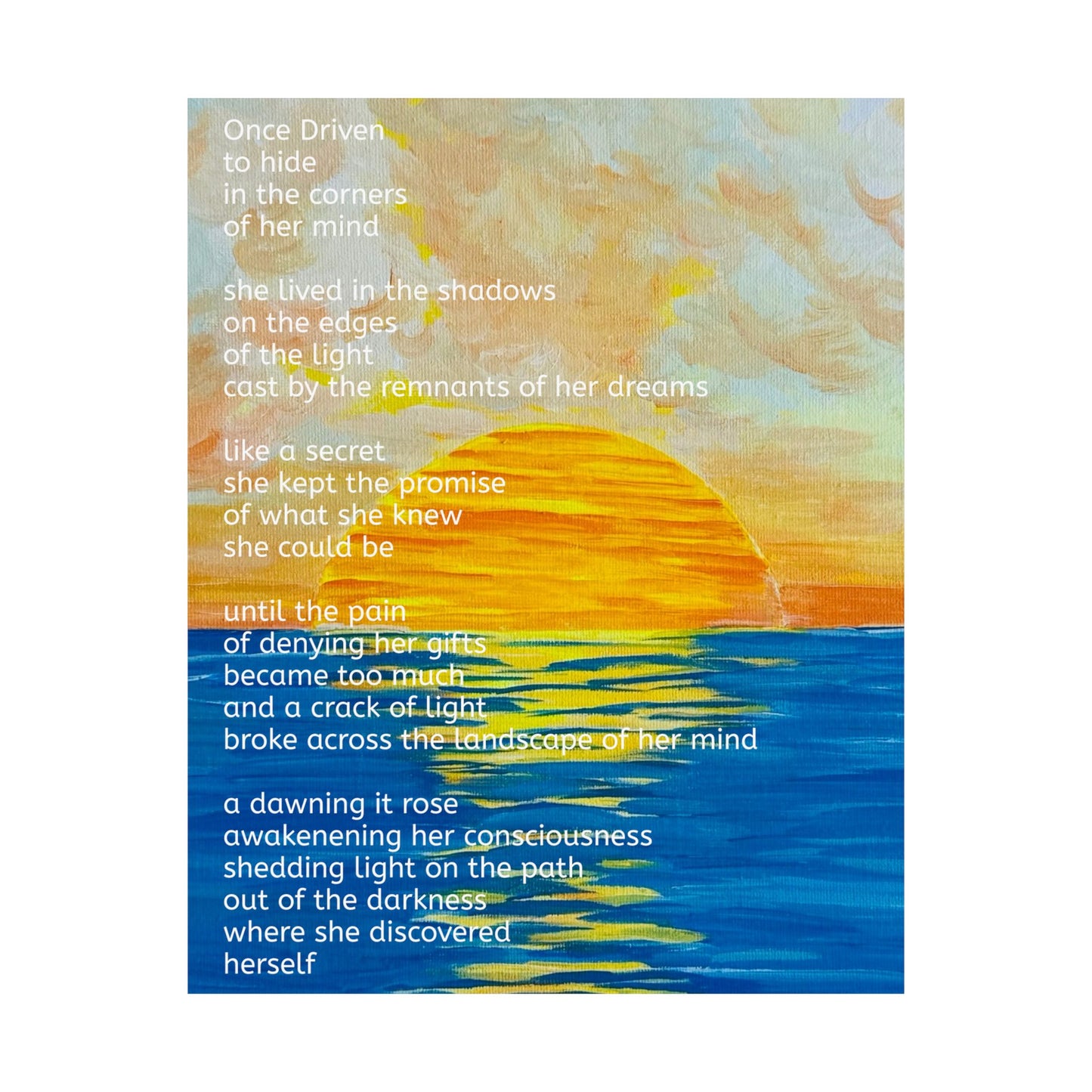 Inspirational Discover Herself Poster - Matte Inspirational Poster - 3 sizes Original Art and Poetry