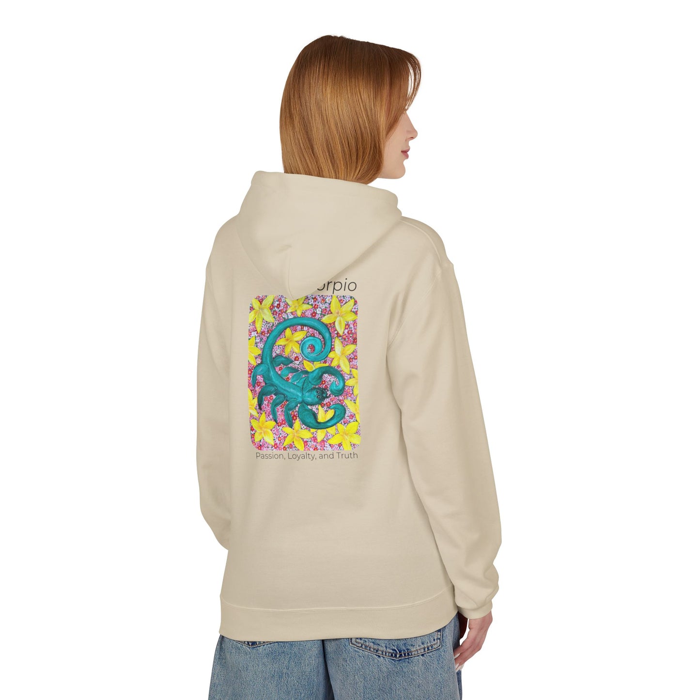 Scorpio Fleece Hoodie, Zodiac Sweatshirt, Astrology Pullover, Star Sign Gift, Horoscope Clothing