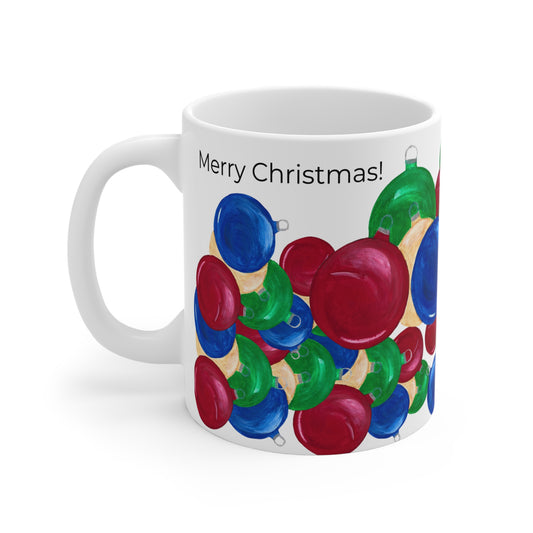 Christmas Ornament Mug - Merry Christmas Coffee Cup, Holiday Gift for Him, Her, Decorative Drinkware, Festive Kitchen Decor