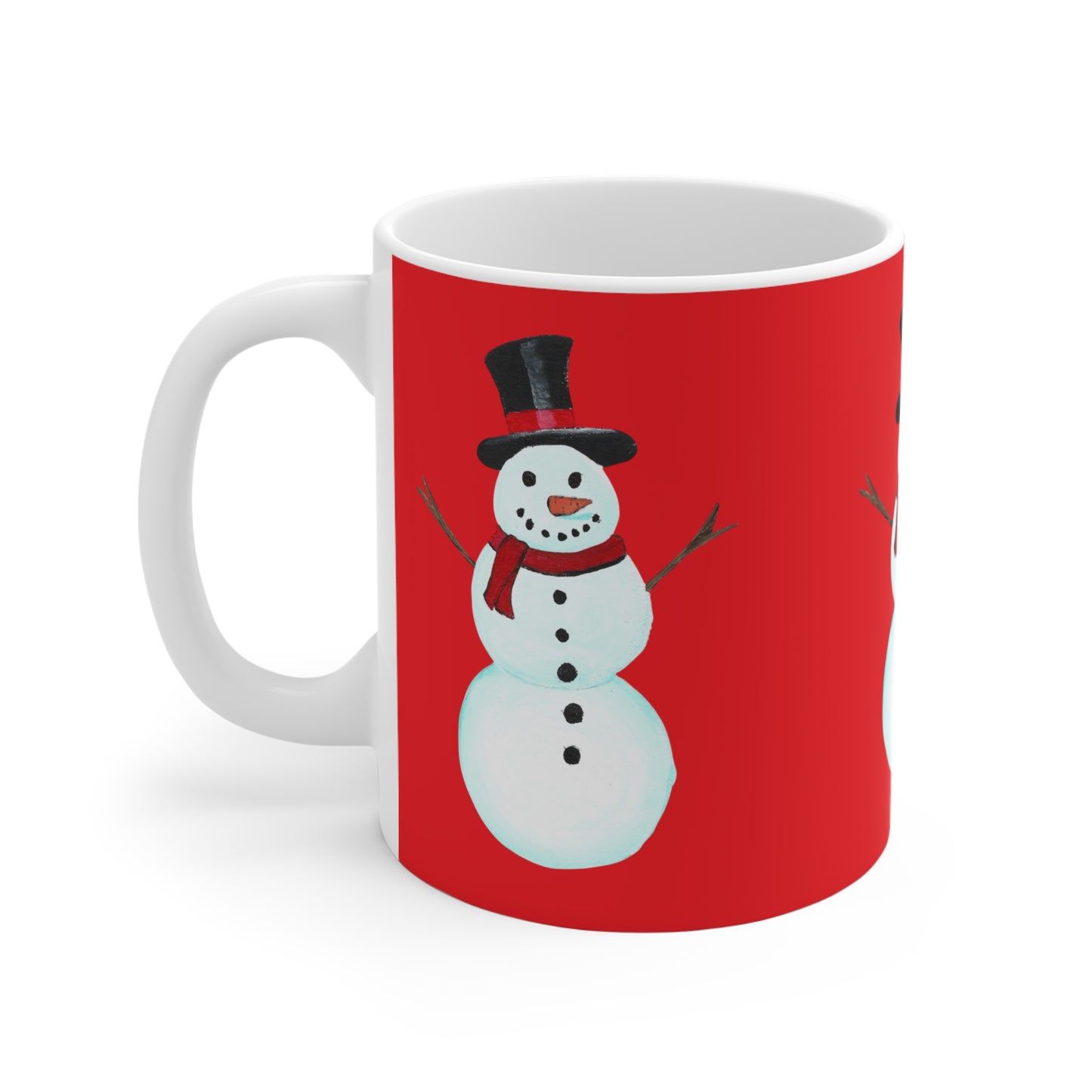 Festive Snowman Mug - Holiday Gift for Hot Cocoa Lovers, Christmas Decor, Winter Cheer, Cute Ceramic Cup