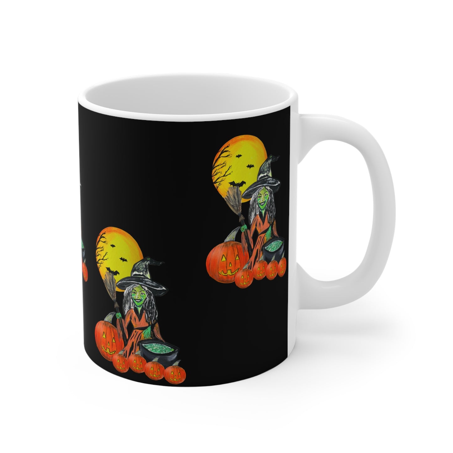 Witchy Halloween Jack-o'lantern Moon Design - mug 11 oz