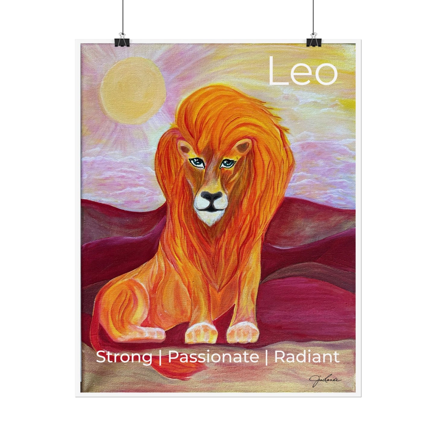 Majestic Leo the Lion Rolled Poster | Sunlit Savanna Animal Art Print