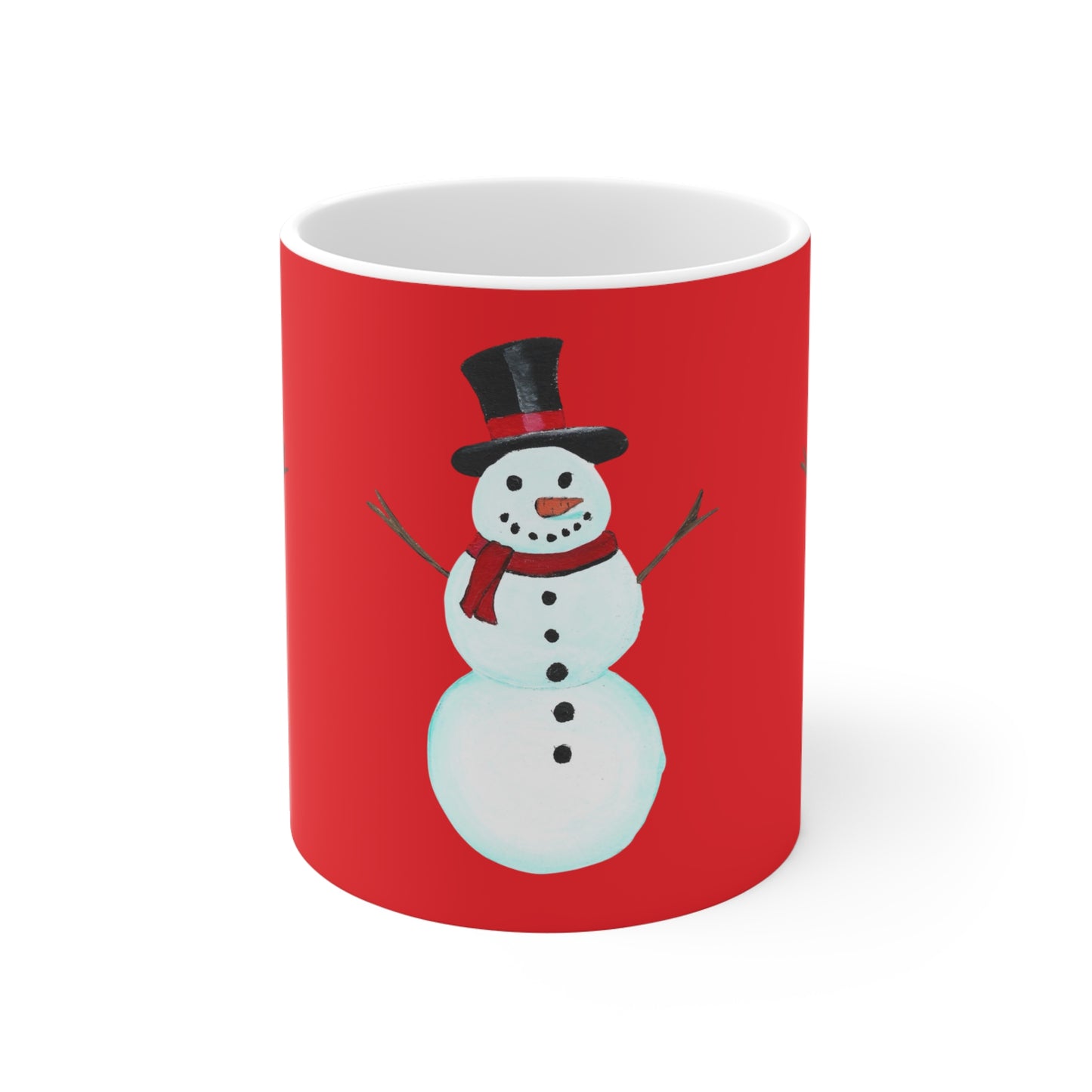Festive Snowman Mug - Holiday Gift for Hot Cocoa Lovers, Christmas Decor, Winter Cheer, Cute Ceramic Cup