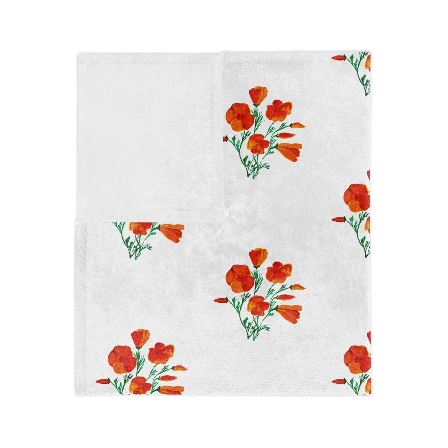 Chic Floral Blanket, painted California Poppies, Cozy Home Decor, Soft Throw Blanket, Ideal Gift, Living Room Accent, Spring Decor