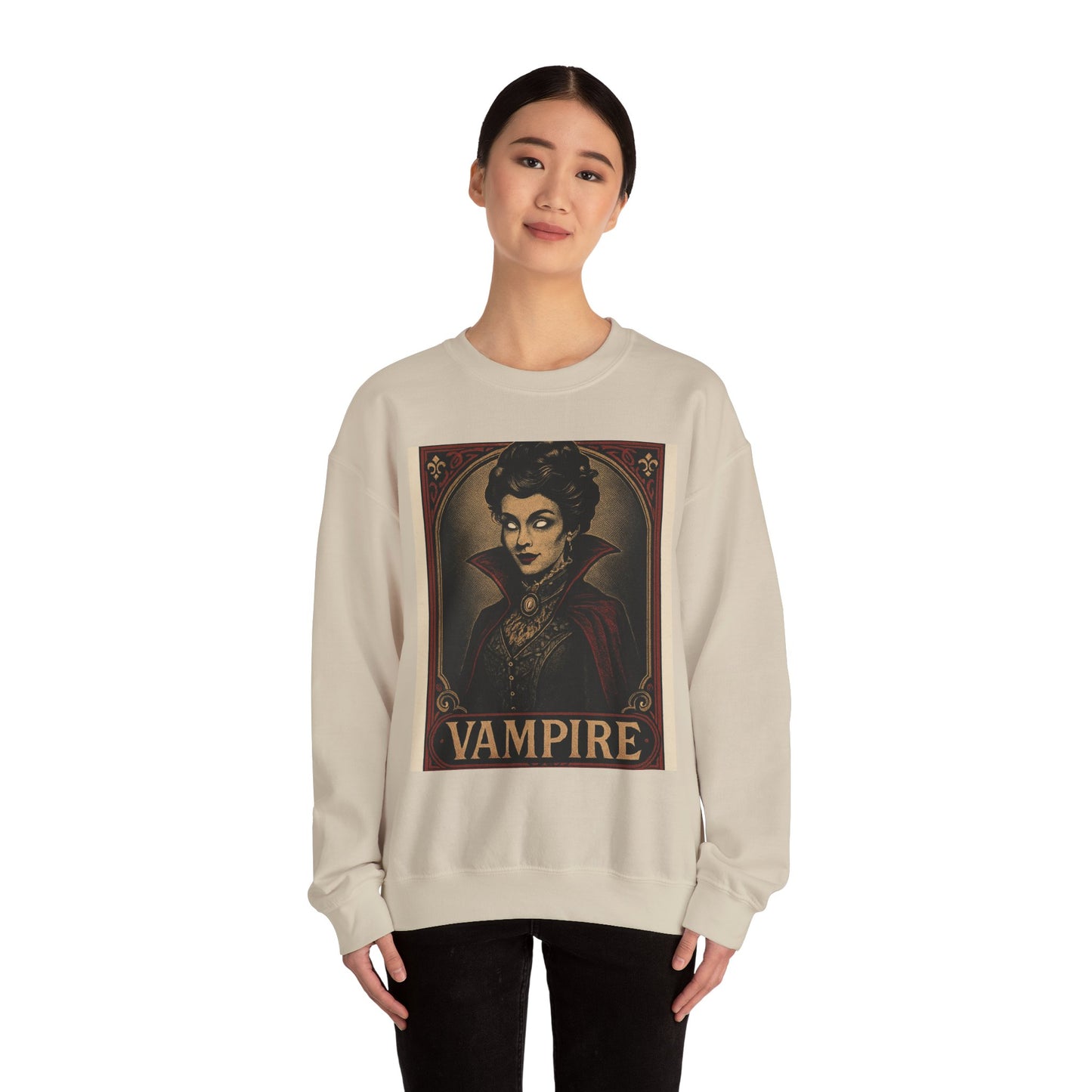 Vintage Style Spooky Vampire Crewneck Sweatshirt