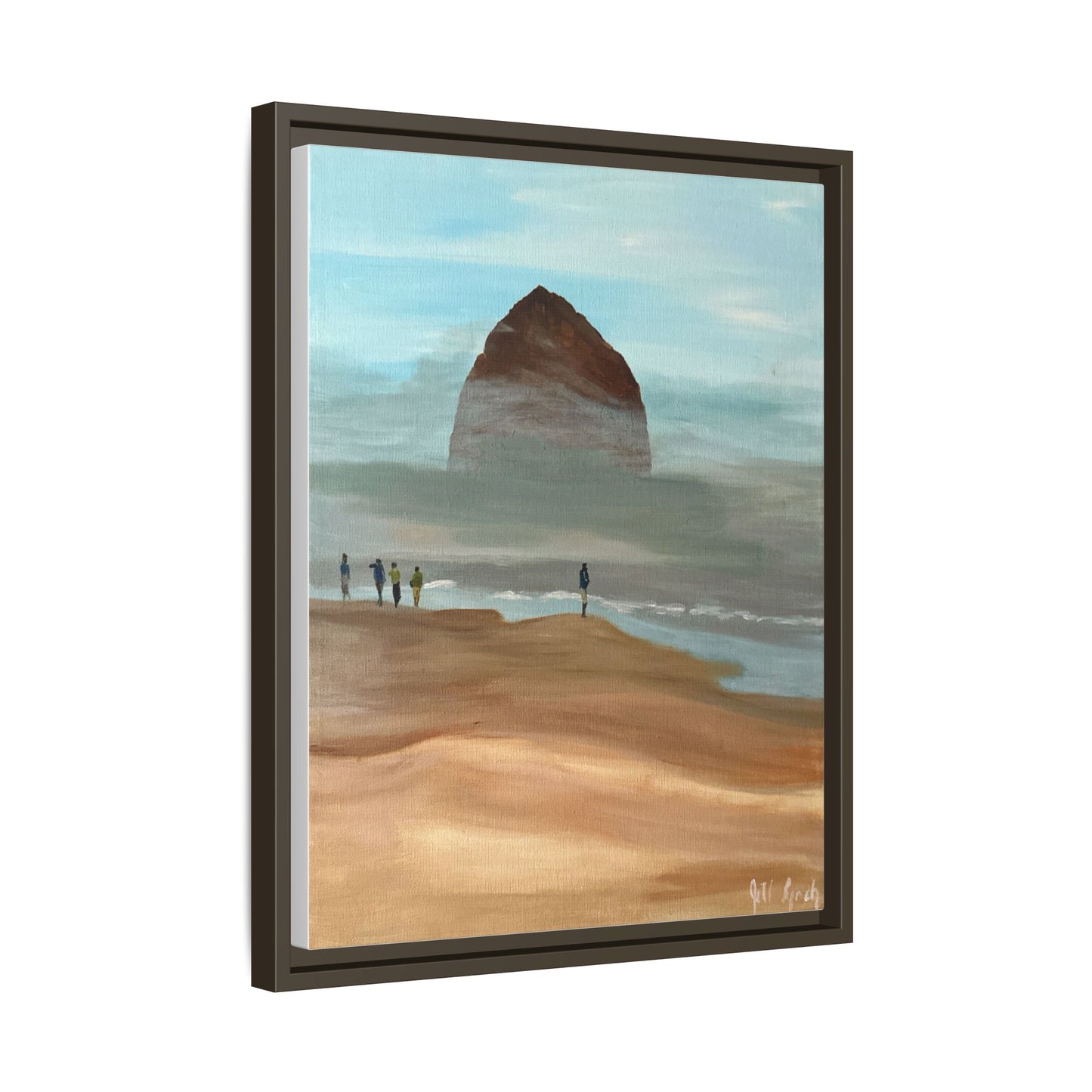 Fog Burning Off Haystack RockCanvas Print, Coastal Seascape Artwork, Pacific Northwest Wall Decor,, Haystack Rock Fog Art