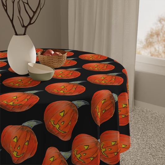 Jack-o'-Lantern Pattern Tablecloth | Halloween Pumpkin Tablecloth