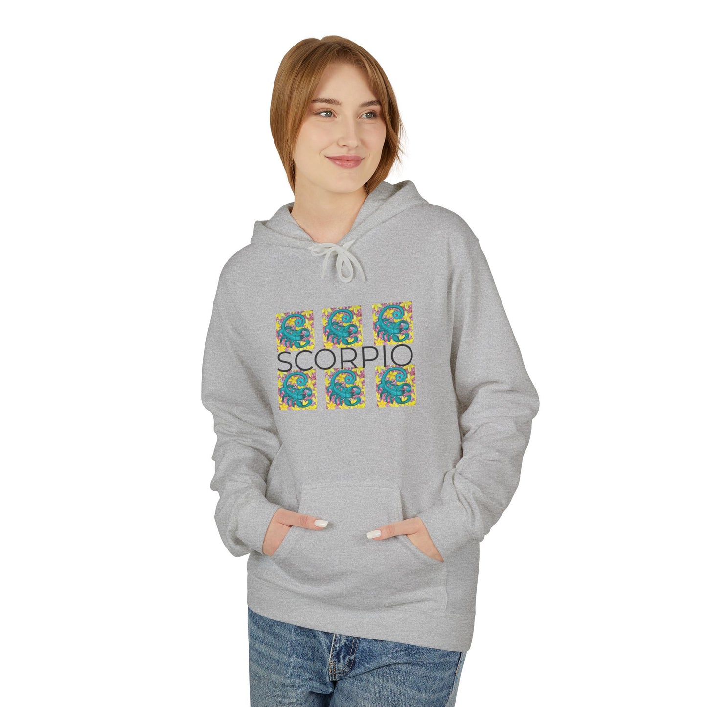 Scorpio Fleece Hoodie, Zodiac Sweatshirt, Astrology Pullover, Star Sign Gift, Horoscope Clothing