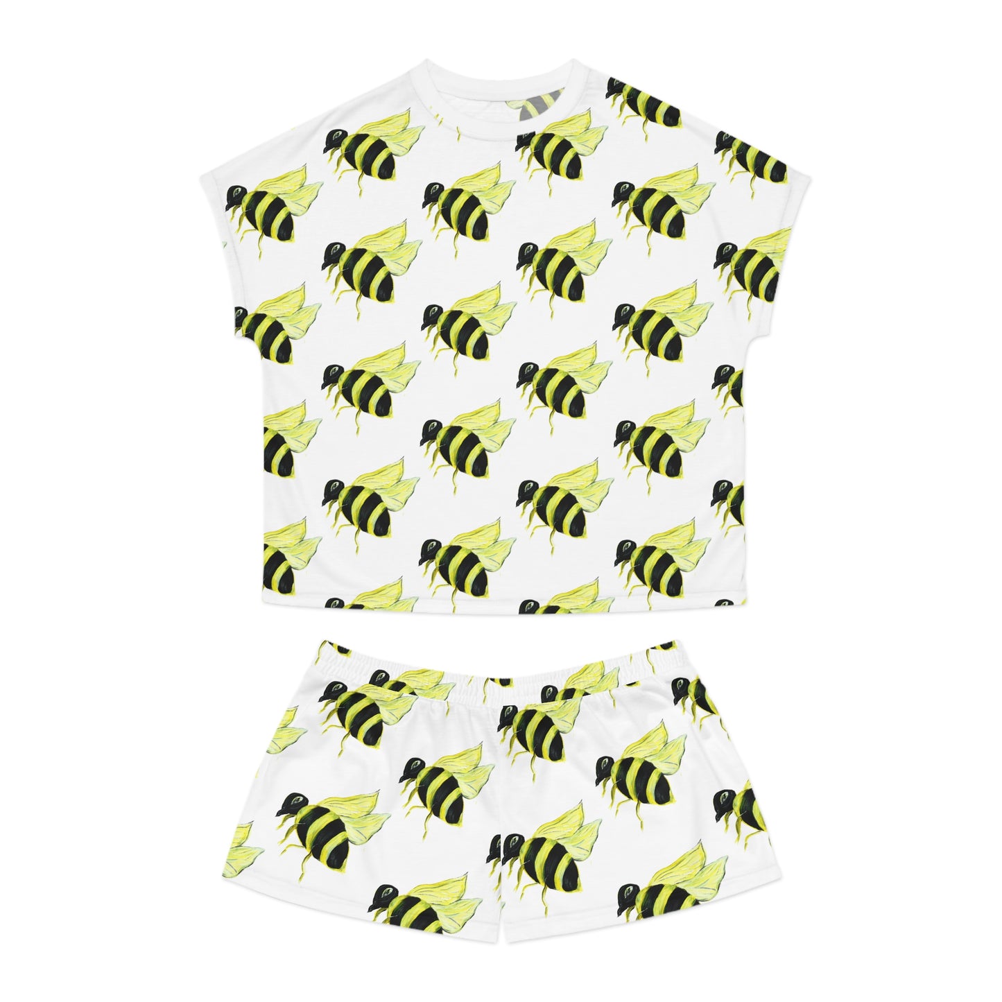 Bumble Bee Pattern Pajama Set | Short Sleepwear Set