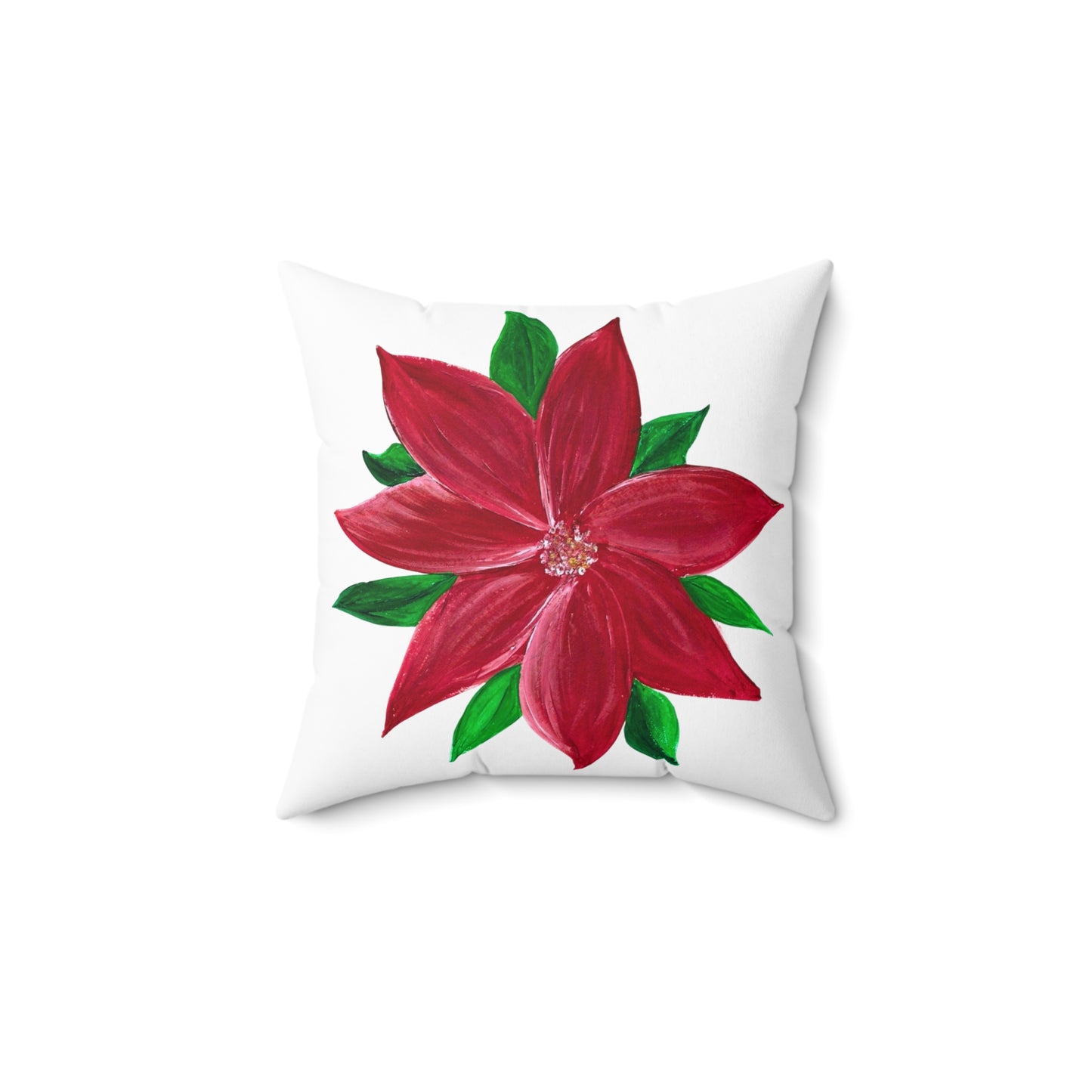 Festive Floral Throw Pillow for Home Decor, Christmas Cushion, Holiday Accent Pillow, Gift for Her, Cozy Living Room Decor