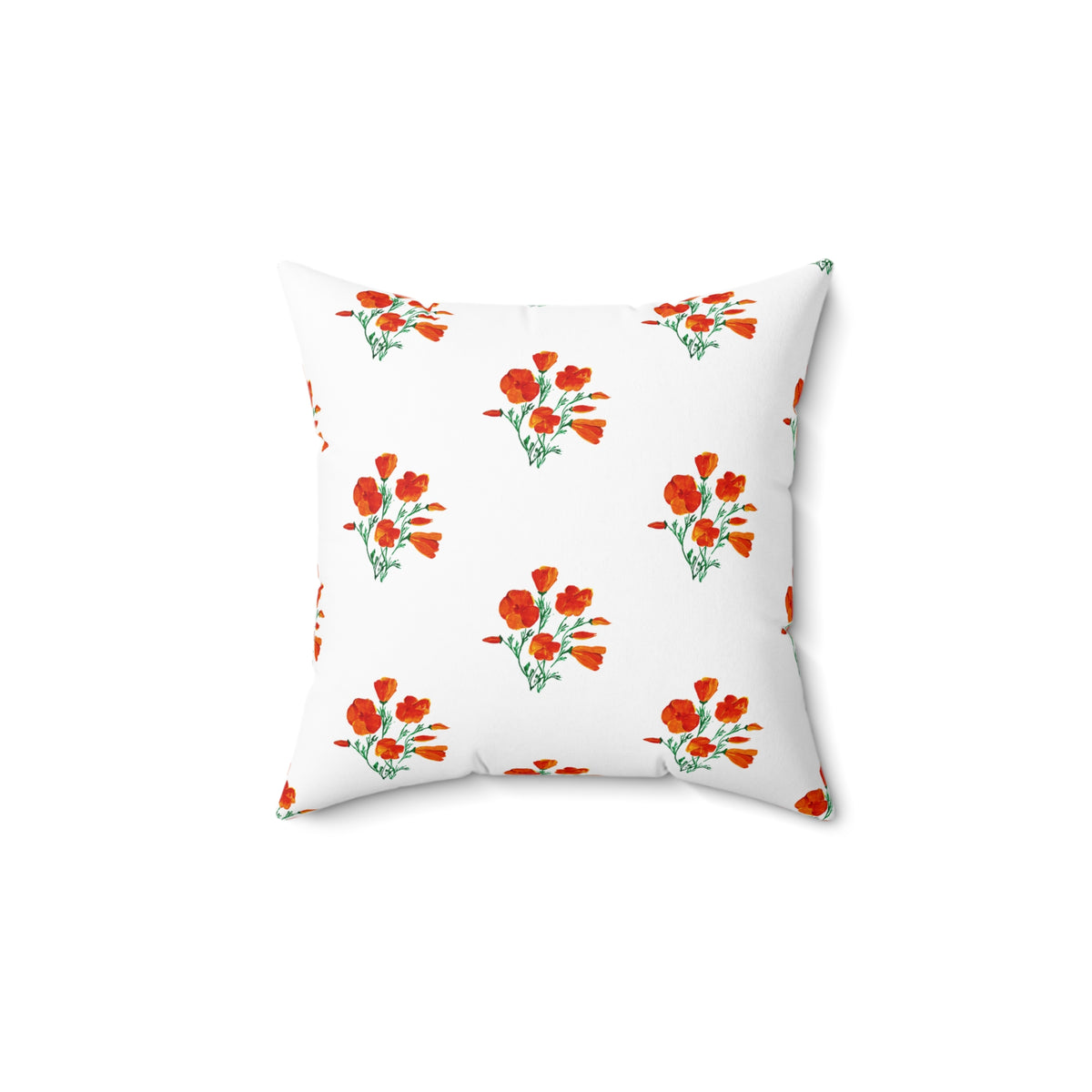 Elegant painted California Poppies, Floral Decor Pillow, Vintage Flower Cushion, Botanical Accent Pillow, Spring Decor, Flower Lover Gift