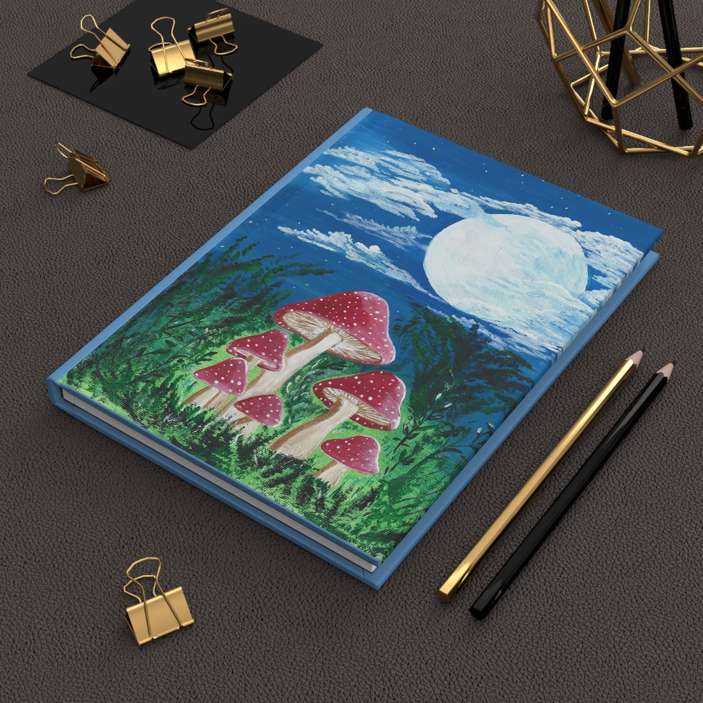 Hardcover Journal - Magically Moonlit Mushrooms