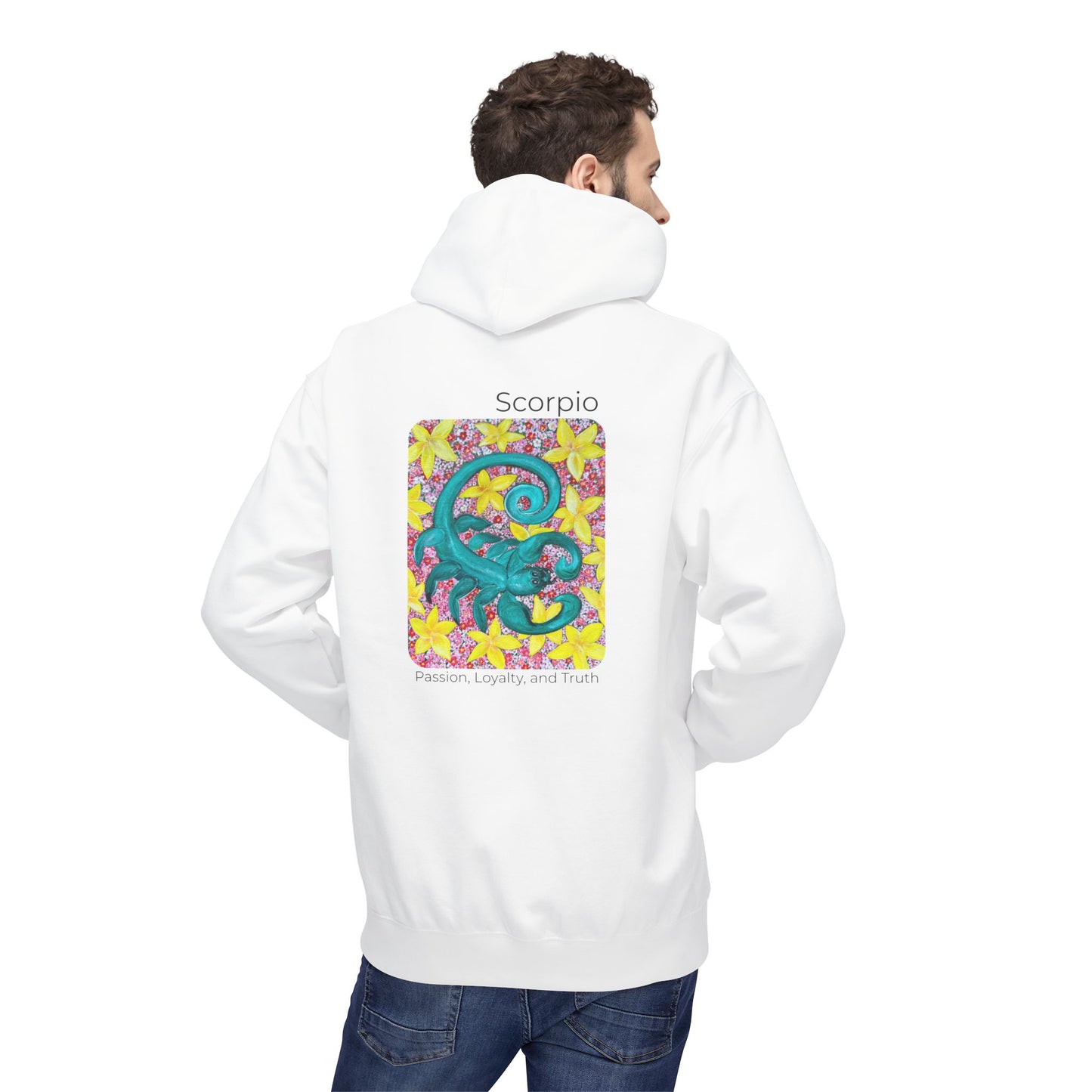 Scorpio Fleece Hoodie, Zodiac Sweatshirt, Astrology Pullover, Star Sign Gift, Horoscope Clothing