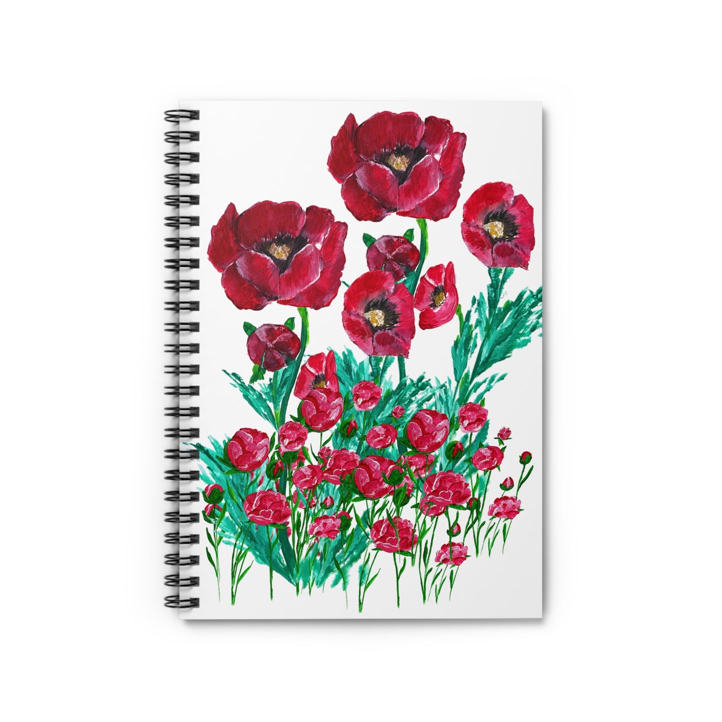Floral Spiral Notebook - Ruled Lines | Aesthetic Journal for Note-taking, Doodling, Gifts, Study Organizer, Floral Art